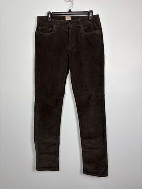 Faherty Men's 30 Dark Grey Corduroy Pants Straight Leg Organic Cotton Trousers